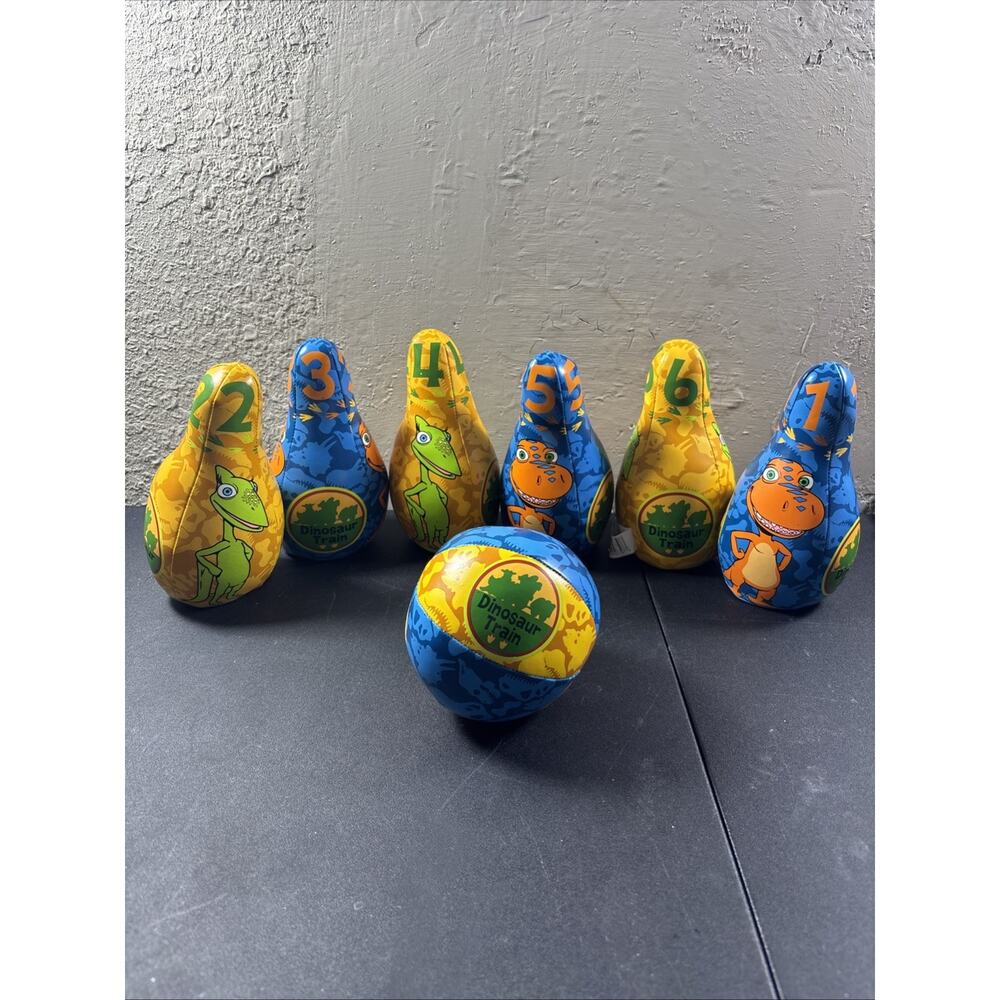 Dinosaur Train Soft Vinyl Bowling Set Montessori-Inspired Toy Missing 1 Pin PBS